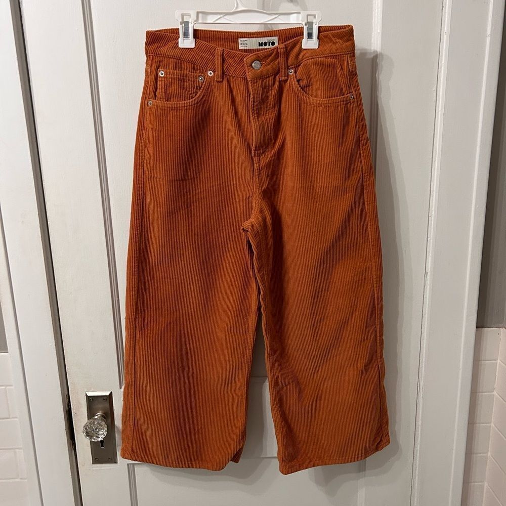 Topshop Women's Rust Corduroy Jeans